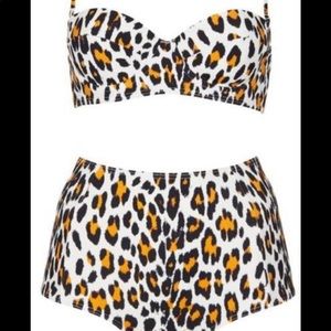Topshop Retro Leopard Print Bikini